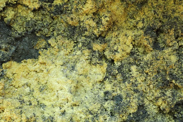 石の上の硫黄 自然の中でネイティブ黄色の硫黄 エルバ島の鉱物構造 トスカーナ州 イタリア — ストック写真