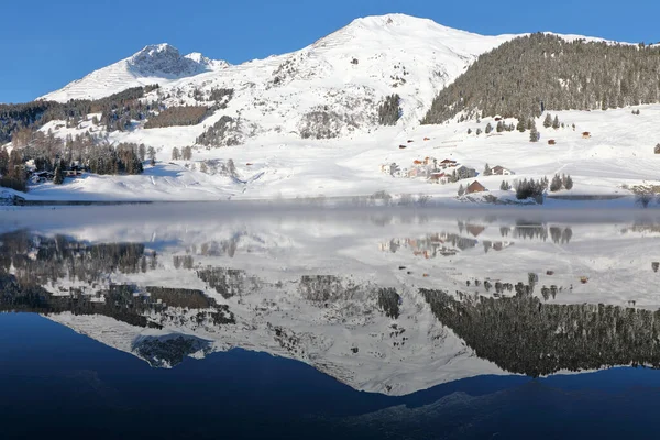 Panoramisch Uitzicht Prachtige Witte Winter Wonderland Landschap Alpen Met Besneeuwde — Stockfoto