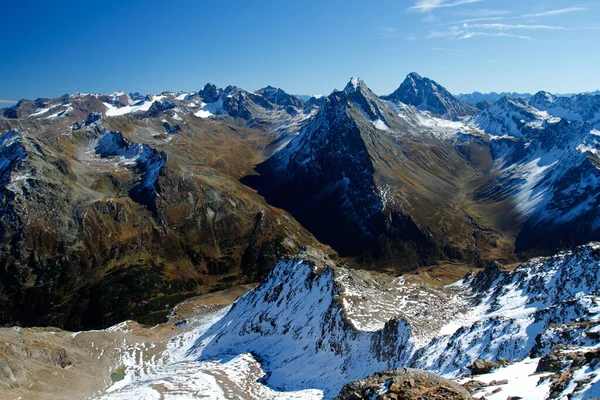 First Touches Snow Swiss Alps Pischahorn Switzerland — Fotografia de Stock
