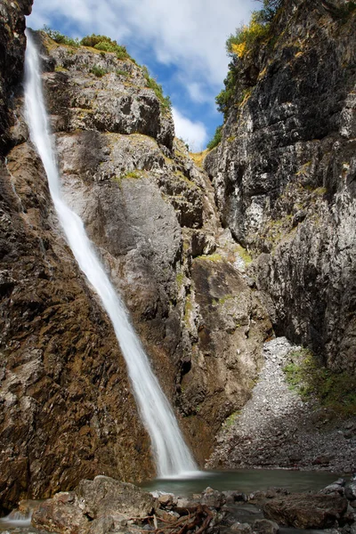 Thin High Waterfall Austrian Alps — Foto de Stock