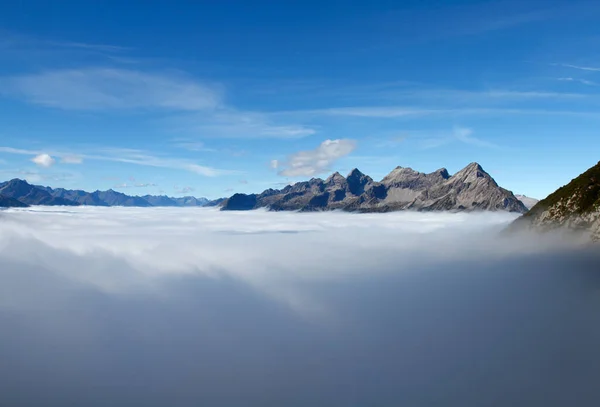 Acima Das Nuvens Vista Para Alpes Lechtaler — Fotografia de Stock
