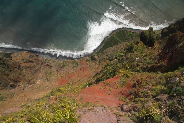 Остров Мадейра Португалия Fajas Rancho Cabo Girao Видны Сверху Видим — стоковое фото
