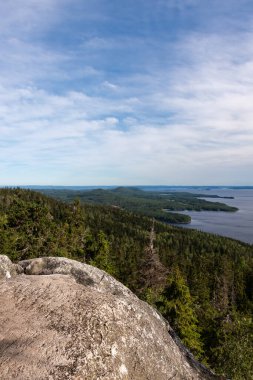 Finlandiya, Koli Ulusal Parkı 'ndaki Ukko-Koli' nin tepesinden yaz manzarası