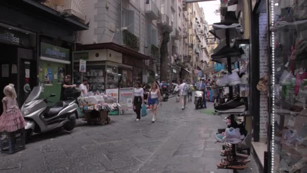 Nápoles Italia Mayo 2022 Pignasecca Calle Barrio Español Nápoles Italia — Vídeo de stock