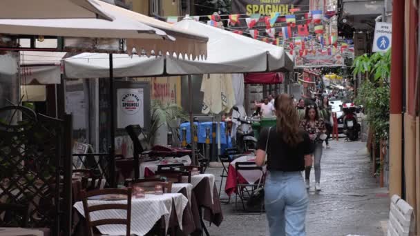 Nápoles Italia Mayo 2022 Quartieri Spagnioli Barrio Español Nápoles Italia — Vídeos de Stock