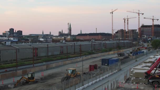 Copenhagen Denmark August 2022 Empty Rail Yard Dybbolsbro City Copenhagen — Vídeos de Stock