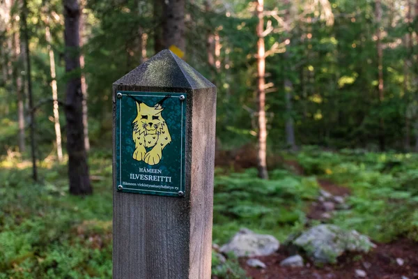Jelzője Ilvesreitti Lynx Trail Túraútvonal Hame Lake Uplands Régióban Finnországban — Stock Fotó