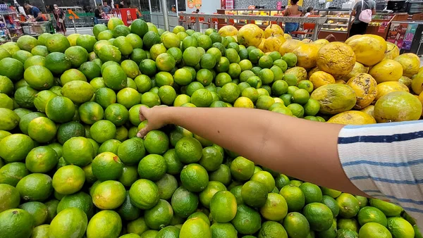 Tropical Fruits Vegetables Brazil Apples Bananas Pears Oranges Pineapples — Stock Photo, Image