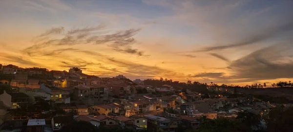 Bild Eines Bunten Himmels Mit Dunklen Wolken Späten Nachmittag Brasilien — Stockfoto