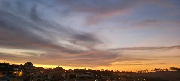 Image Colorful Sky Dark Clouds Late Afternoon Brazil — Stock fotografie