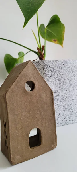 Handmade Ceramic House Used Home Decor Item Brazil — 스톡 사진