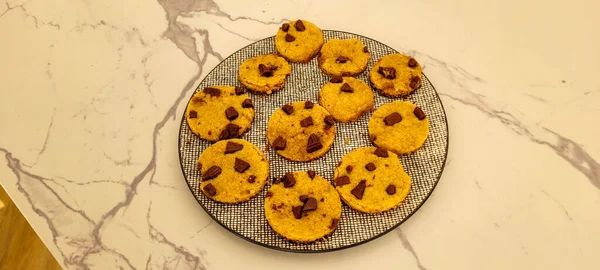 Homemade Chocolate Vanilla Cookies Snack Grandma Recipe — Photo