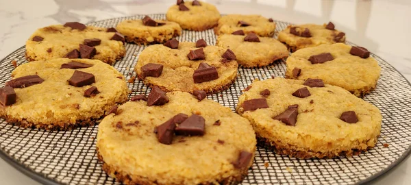 Homemade Chocolate Vanilla Cookies Snack Grandma Recipe — Stock Photo, Image