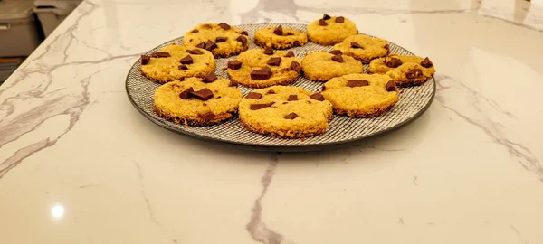Homemade Chocolate Vanilla Cookies Snack Grandma Recipe — Zdjęcie stockowe