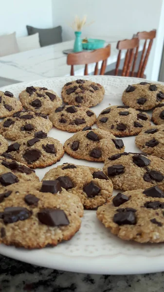 Homemade Chocolate Vanilla Cookies Snack Grandma Recipe — Photo