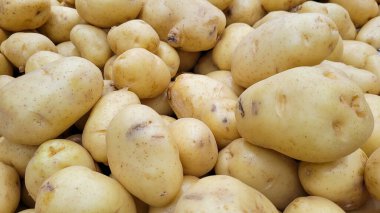 stacked english potatoes for sale in supermarkets in brazil in the interior