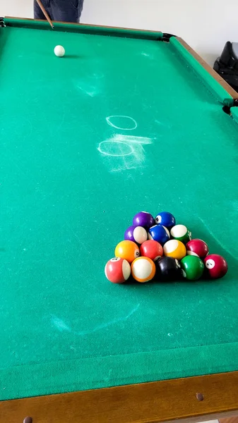pool game match between friends that can be used as a background, image registered in the countryside of Brazil