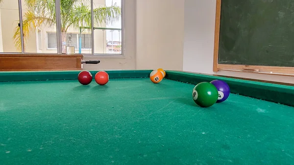 Pool Game Match Friends Can Used Background Image Registered Countryside — Stockfoto