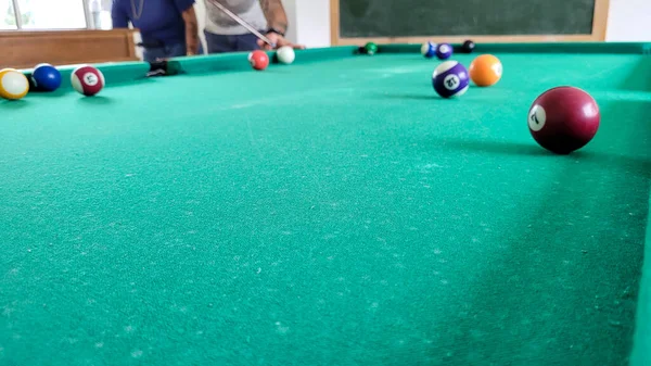 Pool Game Match Friends Can Used Background Image Registered Countryside — Stockfoto