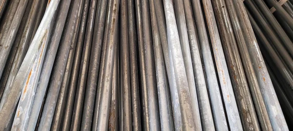 Metallic Background Construction Pipes Construction Site Brazil — 스톡 사진