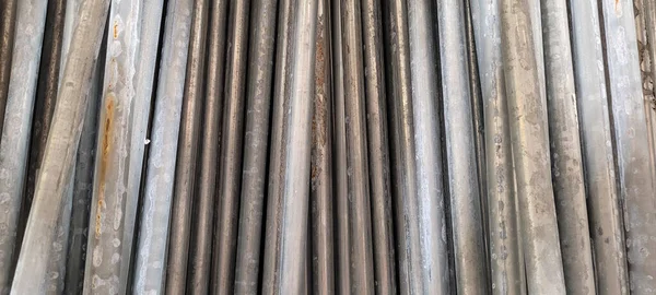 Metallic Background Construction Pipes Construction Site Brazil — Foto de Stock