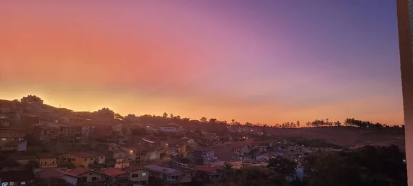 Colorful Sunset Interior City View Urban Landscape Brazil Houses Streets — Photo