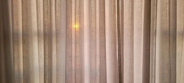 White Linen Curtain Apartment View Sun Brazil White Texture — Stock fotografie