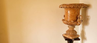 white background with old ornamental vase, which can be used as background