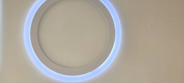 backlit background with circular filaments of frames, with shadows and light glow