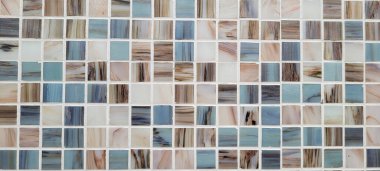 light blue background with checkered mosaic texture, in wallcovering