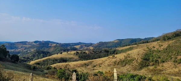 Südliche Landschaft Von Minas Gerais Fahrendes Auto Auf Der Straße — Stockfoto