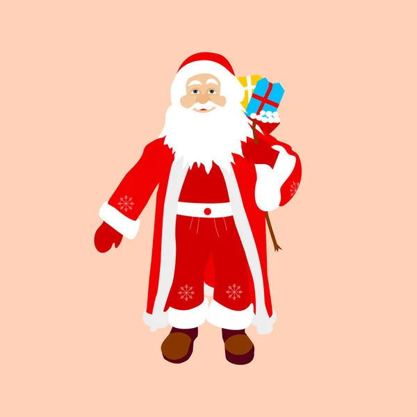 Santa Claus Character Векторна Ілюстрація Веселого Різдвяного Свята — стоковий вектор