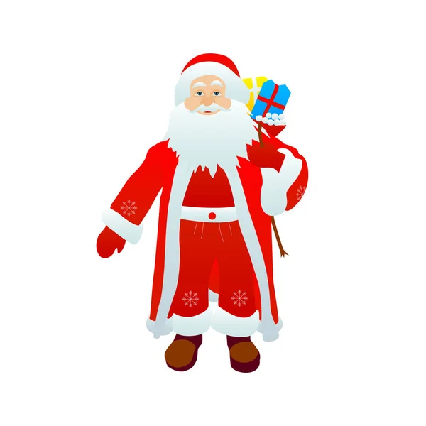Babbo Natale White Illustrazione Vettoriale Delle Buone Vacanze Natale — Vettoriale Stock