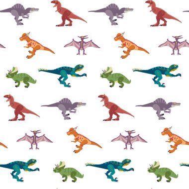 Dinozorlar Kusursuz Desen. Doğa Hayvanlarının Vektör ResmiComment.