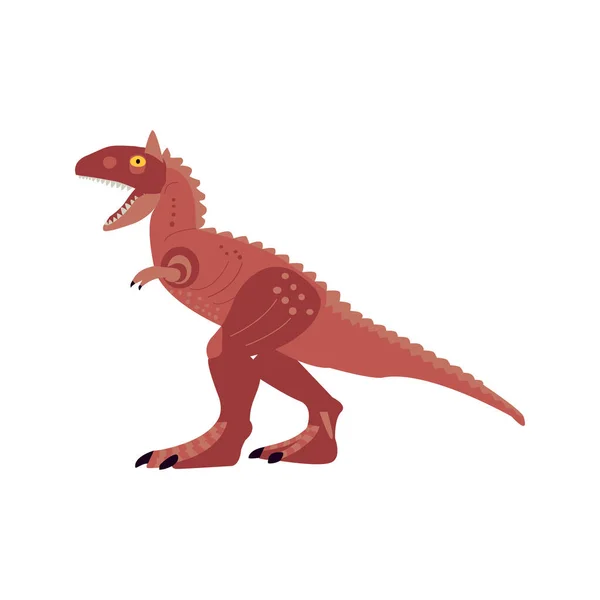 Carnotaurus Isolé Sur Blanc Illustration Vectorielle Nature Dinosaure Animal — Image vectorielle