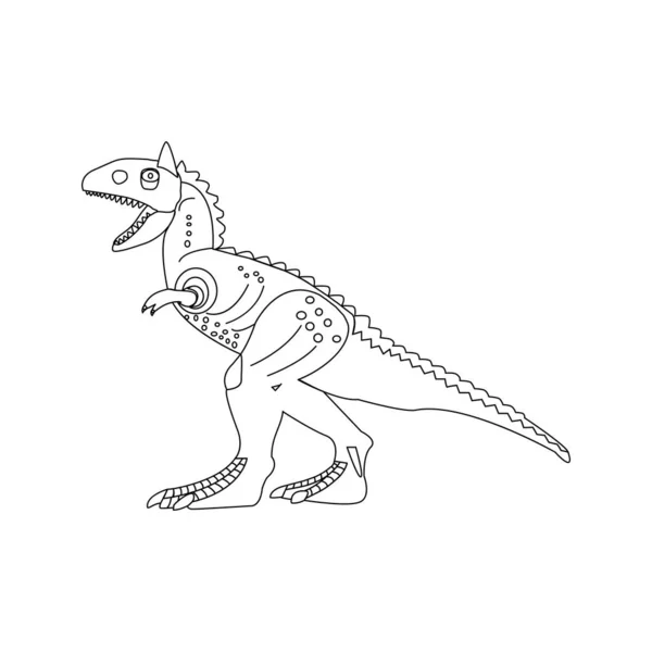 Kolorowanka Linii Carnotaurus Wektor Ilustracja Natury Dinozaur Zwierząt — Wektor stockowy