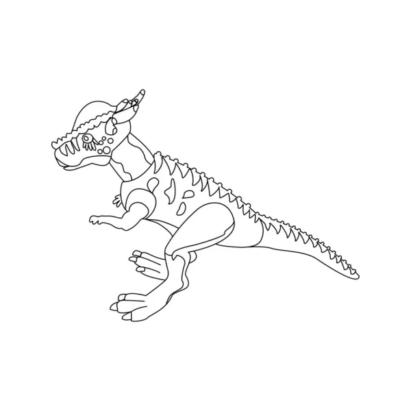 Pachycephalosaurus Line Colouring Book Ilustración Vectorial Naturaleza Dinosaurio Animal — Vector de stock