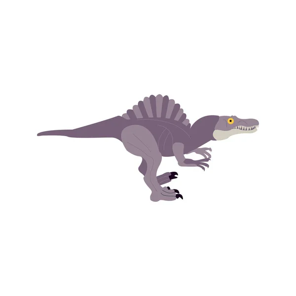 Spinosaure Isolé Sur Blanc Illustration Vectorielle Nature Dinosaure Animal — Image vectorielle