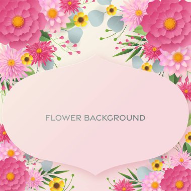 Düğün davetiyesi çiçek kartı. Dekor için kağıt kesilmiş çiçekler, gerçekçi etki. Parlak tatil tasarımı. Çiçekli kağıt kesimiyle