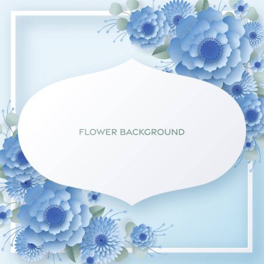 Düğün davetiyesi çiçek kartı. Dekor için kağıt kesilmiş çiçekler, gerçekçi etki. Parlak tatil tasarımı. Çiçekli kağıt kesimiyle