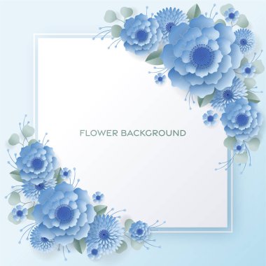 Düğün davetiyesi çiçek kartı. Dekor için kağıt kesilmiş çiçekler, gerçekçi etki. Parlak tatil tasarımı. Çiçekli kağıt kesimiyle