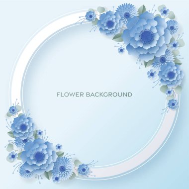 Düğün davetiyesi çiçek kartı. Dekor için kağıt kesilmiş çiçekler, gerçekçi etki. Parlak tatil tasarımı. Çiçekli kağıt kesimiyle