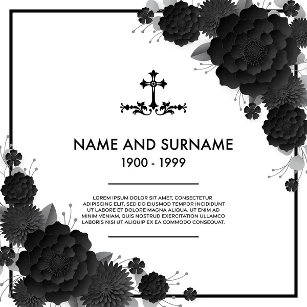 Memorial Funeral Card Templates — ストックベクタ