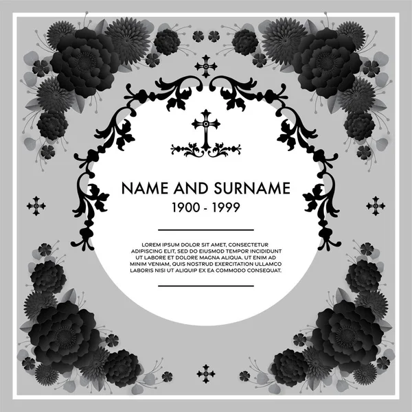 Memorial Funeral Card Templates — Vetor de Stock