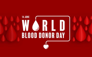 Dünya Kan Bağışı Günü, 14 Haziran. Kan torbası kan konsepti kâğıdı kesiği transferi.