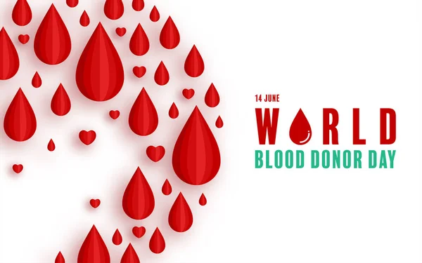 Giornata Mondiale Del Donatore Sangue Giugno Con Sacca Sangue Che — Vettoriale Stock