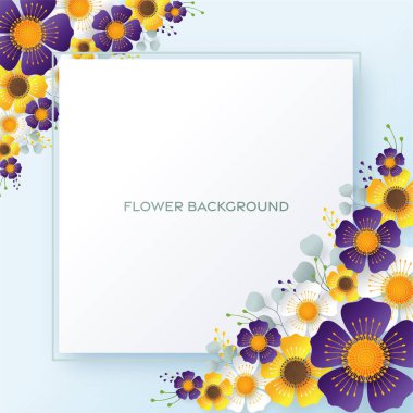 Düğün davetiyesi çiçek kartı. Dekor için kağıt kesilmiş çiçekler, gerçekçi etki. Parlak tatil tasarımı. Çiçekli kağıt kesimiyle.