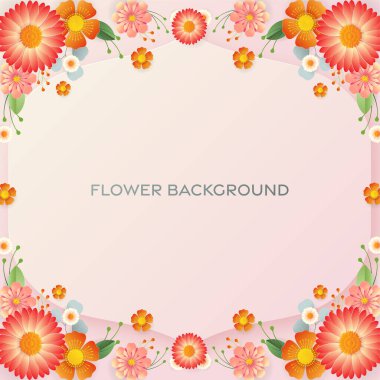 Düğün davetiyesi çiçek kartı. Dekor için kağıt kesilmiş çiçekler, gerçekçi etki. Parlak tatil tasarımı. Çiçekli kağıt kesimiyle.