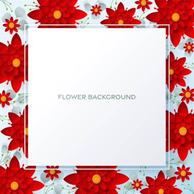 Düğün davetiyesi çiçek kartı. Dekor için kağıt kesilmiş çiçekler, gerçekçi etki. Parlak tatil tasarımı. Çiçekli kağıt kesimiyle.