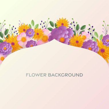 Düğün davetiyesi çiçek kartı. Dekor için kağıt kesilmiş çiçekler, gerçekçi etki. Parlak tatil tasarımı. Çiçekli kağıt kesimiyle.